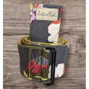 Wide Belt Reversible Fabric Butterfly Festival Lala Red Floral Handmade Boho
